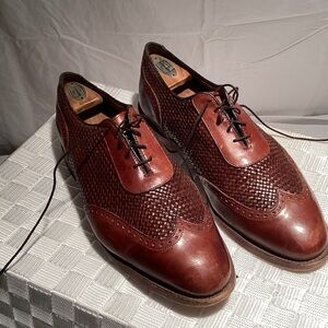 Allen Edmonds Burgundy Woven Leather Oxfords